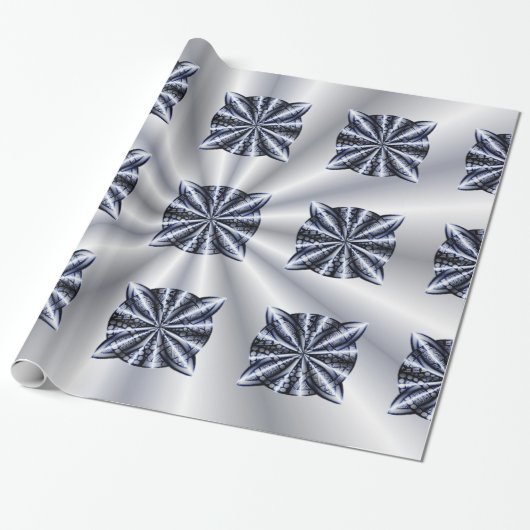 Celtic Knot Blue Metallic Cadeaupapier (Uitgerold)