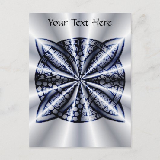 Celtic Knot Blue Tangled Doodle Design Briefkaart (Voorkant)