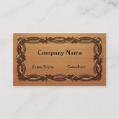 Celtic Knot Border Inset Wood look Visitekaartje (Voorkant)