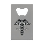 Celtic Knot Caduceus Creditkaart Flessenopener (Voorkant)