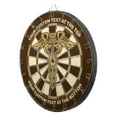 Celtic Knot Caduceus dartboard met aangepaste teks Dartbord (Voorkant Rechts)