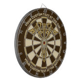 Celtic Knot Caduceus dartboard met aangepaste teks Dartbord (Voorkant Links)