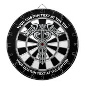 Celtic Knot Caduceus dartboard met aangepaste teks Dartbord (Voorkant)