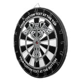 Celtic Knot Caduceus dartboard met aangepaste teks Dartbord (Voorkant Rechts)