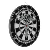 Celtic Knot Caduceus dartboard met aangepaste teks Dartbord (Voorkant Links)