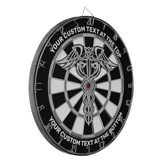 Celtic Knot Caduceus dartboard met aangepaste teks Dartbord (Voorkant Links)