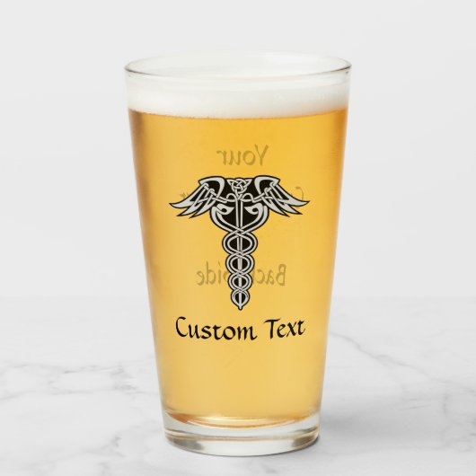 Celtic Knot Caduceus Glas (Voorkant gevuld)