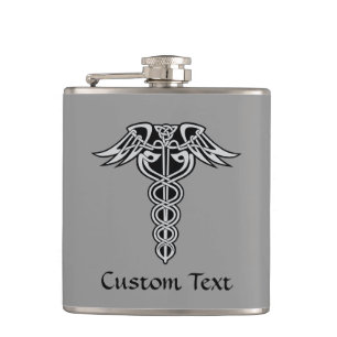 Celtic Knot Caduceus Heupfles