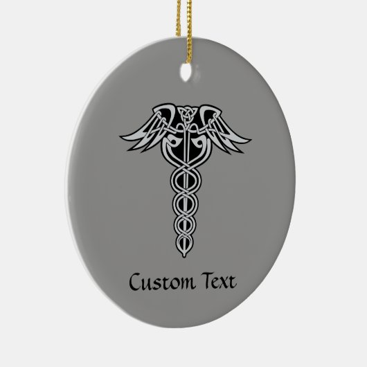Celtic Knot Caduceus Keramisch Ornament (Rechts)
