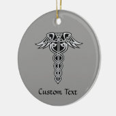 Celtic Knot Caduceus Keramisch Ornament (Links)