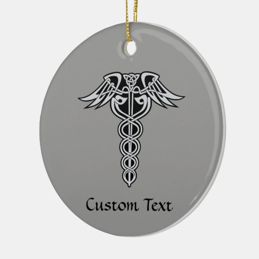 Celtic Knot Caduceus Keramisch Ornament (Links)
