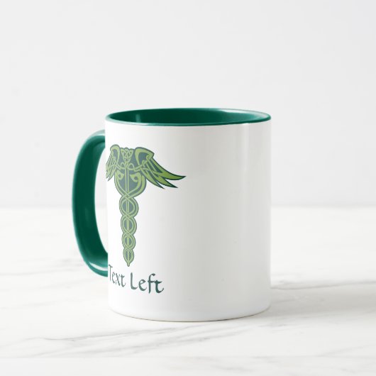 Celtic Knot Caduceus Mok (Voorkant links)