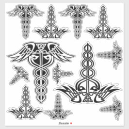 Celtic Knot Caduceus Sticker Set