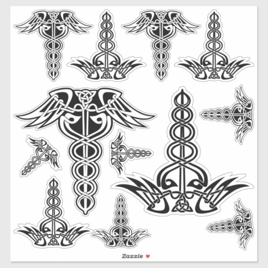 Celtic Knot Caduceus Sticker Set (Vel)
