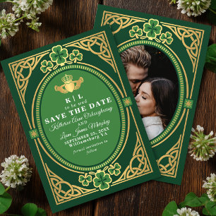 Celtic Knot Claddagh Shamrock Trouw Groen  Save The Date