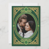 Celtic Knot Claddagh Shamrock Trouw Groen Save The Date (Achterkant)