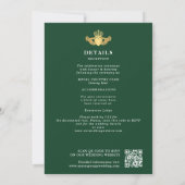 Celtic Knot Claddagh Shamrock Wedding Green QR Kaart (Achterkant)