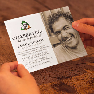 Celtic Knot Classic Irish Funeral Memorial Foto Kaart