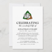 Celtic Knot Classic Irish Funeral Memorial Invitat Kaart (Voorkant)