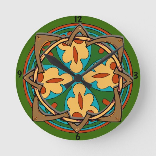 Celtic Knot Clock Face Ronde Klok (Voorkant)