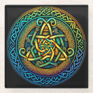 Celtic Knot Colorful Knotwork Glazen Onderzetter