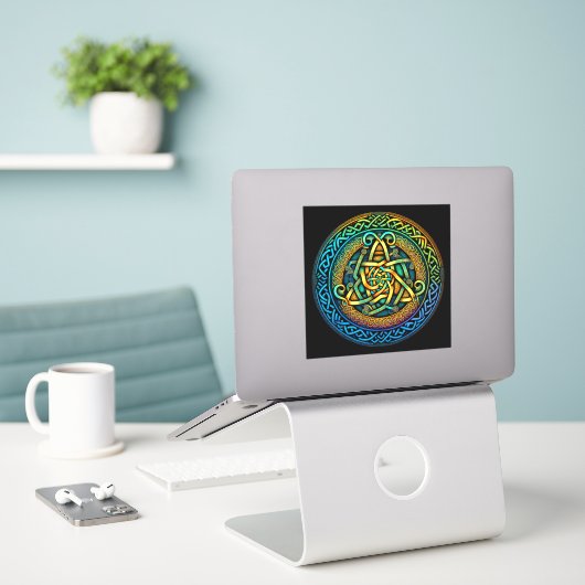 Celtic Knot Colorful Knotwork Sticker (Laptop op bureau)