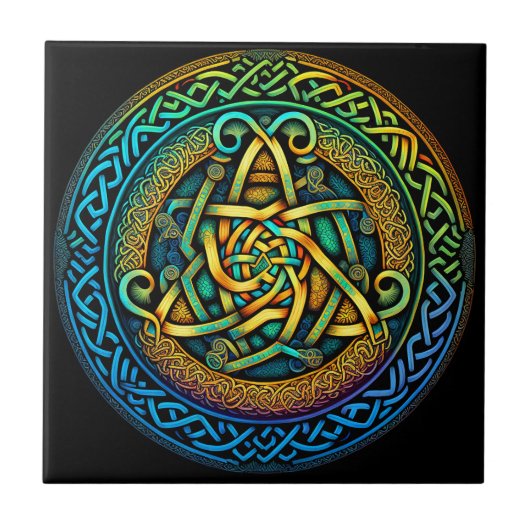 Celtic Knot Colorful Knotwork Tegeltje (Voorkant)