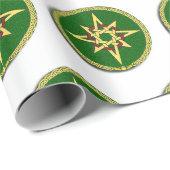 Celtic Knot Compass on Green Square Sticker Cadeaupapier (Rol Hoek)