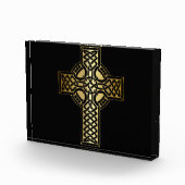 Celtic Knot Cross in Gold en Black Fotoblokken (Rechts)