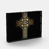 Celtic Knot Cross in Gold en Black Fotoblokken (Links)