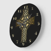 Celtic Knot Cross in Gold en Black Grote Klok (Hoek)