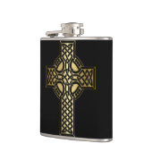 Celtic Knot Cross in Gold en Black Heupfles (Links)