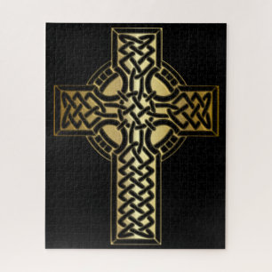 Celtic Knot Cross in Gold en Black Legpuzzel