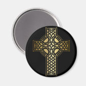 Celtic Knot Cross in Gold en Black Magneet (Voorkant / Achterkant)