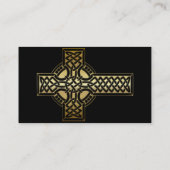 Celtic Knot Cross in Gold en Black Visitekaartje (Achterkant)