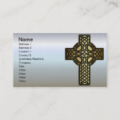 Celtic Knot Cross in Gold en Black Visitekaartje (Voorkant)