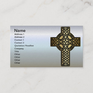 Celtic Knot Cross in Gold en Black Visitekaartje