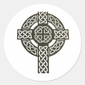 Celtic Knot Cross Ronde Sticker (Voorkant)