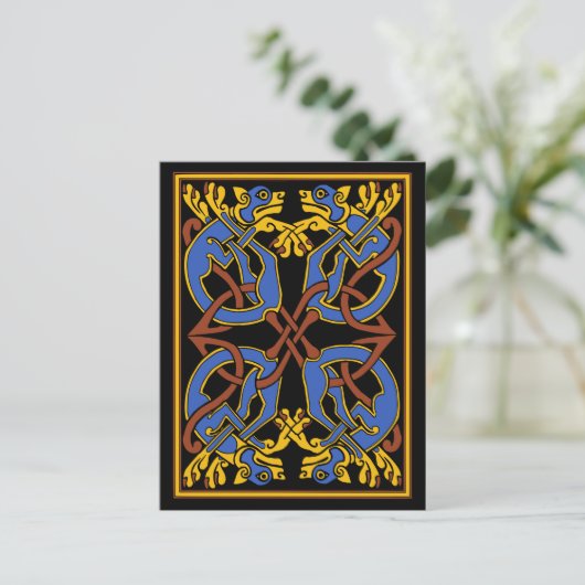Celtic Knot Design met Honden Briefkaart (Staand voorkant)