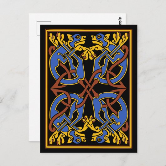 Celtic Knot Design met Honden Briefkaart (Voorkant / Achterkant)