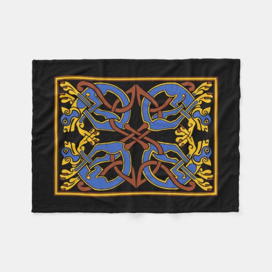 Celtic Knot Design met Honden Fleece Deken (Voorkant (Horizontaal))