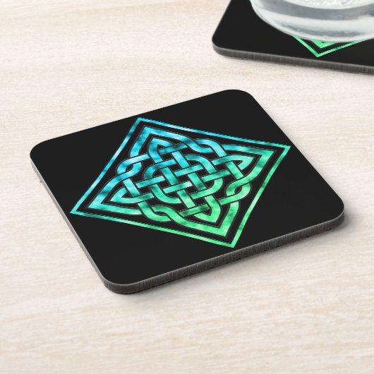 Celtic Knot - Diamond Blue Green Black Onderzetter (Linkerzijde)