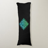 Celtic Knot - Diamond Blue Green Body Pillow Lichaamskussen (Voorkant Verticaal)