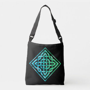 Celtic Knot - Diamond Blue Green Cross Body Bag Crossbody Tas
