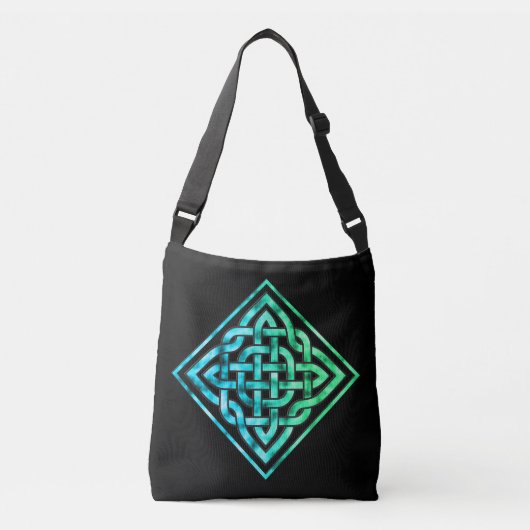 Celtic Knot - Diamond Blue Green Cross Body Bag Crossbody Tas (Voorkant)