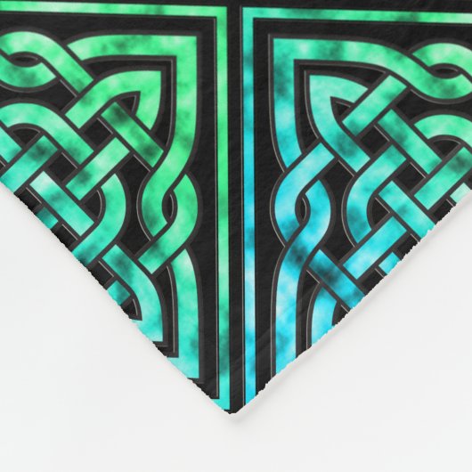 Celtic Knot - Diamond Blue Green Fleece Blanket (Hoek)