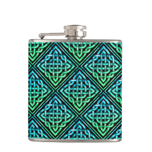 Celtic Knot - Diamond Blue Green Heupfles