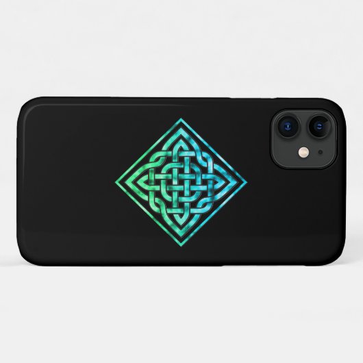 Celtic Knot - Diamond Blue Green iPhone 11 Hoesje (Achterkant (horizontaal))