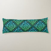 Celtic Knot - Diamond Blue Green Lichaamskussen (Achterkant)
