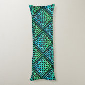 Celtic Knot - Diamond Blue Green Lichaamskussen (Achterkant (Verticaal))